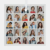 独自の25フォトコラージュを作成 ガラスオーナメント (裏面)