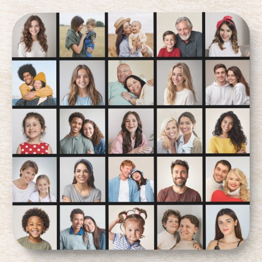 独自の25フォトコラージュを作成 コースター (正面)