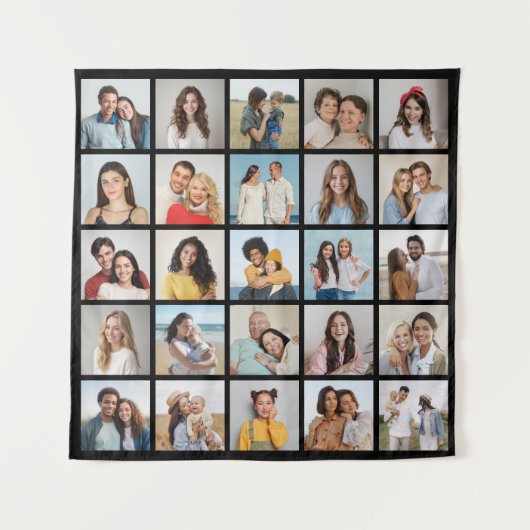 独自の25フォトコラージュを作成 タペストリー (正面)