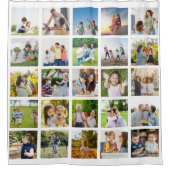 独自の25フォトコラージュを編集可能に作成 シャワーカーテン (正面)