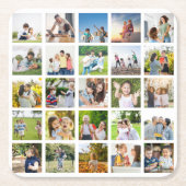 独自の25フォトコラージュを編集可能に作成 スクエアペーパーコースター (正面)