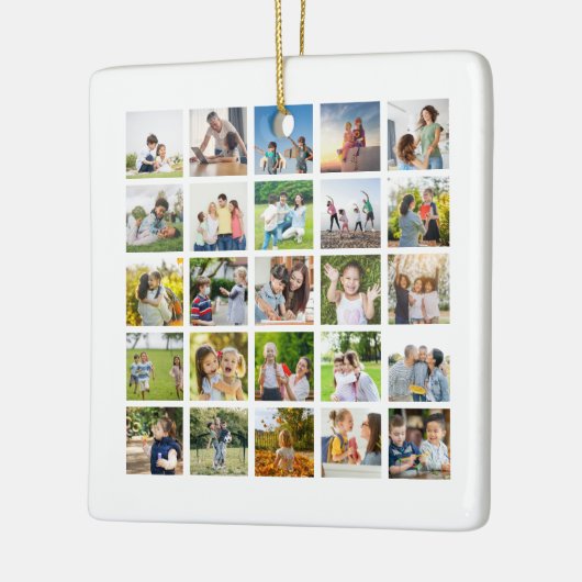 独自の25フォトコラージュを編集可能に作成 セラミックオーナメント (左)