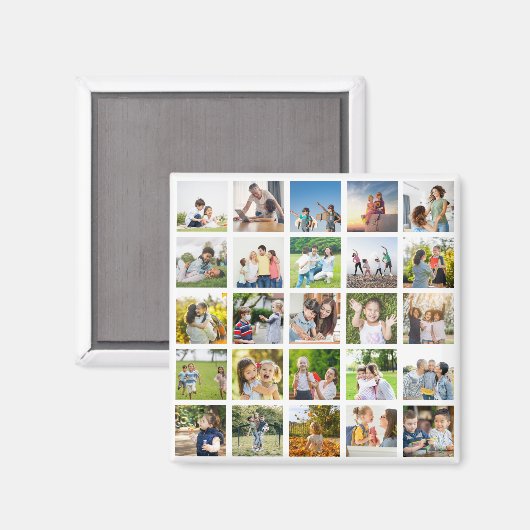独自の25フォトコラージュを編集可能に作成 マグネット (正面/裏面)