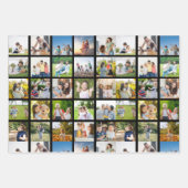 独自の25フォトコラージュを編集可能に作成 ラッピングペーパーシート (正面)