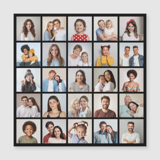 独自の25フォトコラージュ磁気カードの作成 (正面)