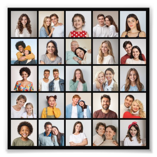 独自の25枚のフォトコラージュの写真の拡大を作成 フォトプリント            (正面)