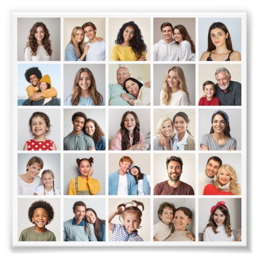 独自の25枚のフォトコラージュの写真の拡大を作成 フォトプリント            (正面)