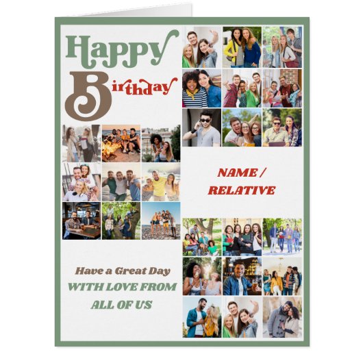 独自の27フォトコラージュを作成する大きな誕生日 (正面)