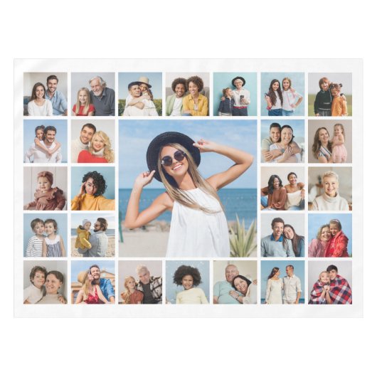 独自の27フォトコラージュを作成 テーブルクロス (正面(横))