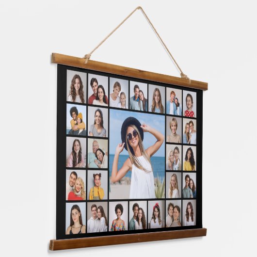 独自の27フォトコラージュを作成 吊り下げ型タペストリー (傾斜あり)