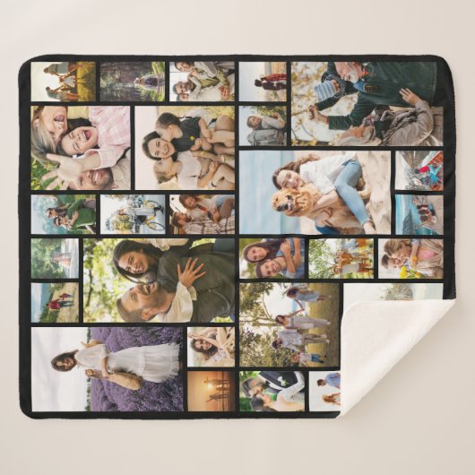 独自の28フォトカスタムコラージュを作成 シェルパブランケット (正面(横))