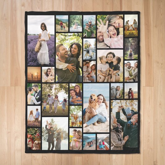 独自の28フォトカスタムコラージュを作成 フリースブランケット