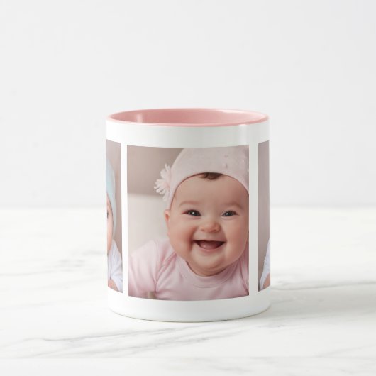 独自の3つのフォトコラージセラミックマグカップを作成 マグカップ (中央)