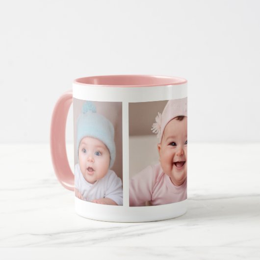 独自の3つのフォトコラージセラミックマグカップを作成 マグカップ (正面左)