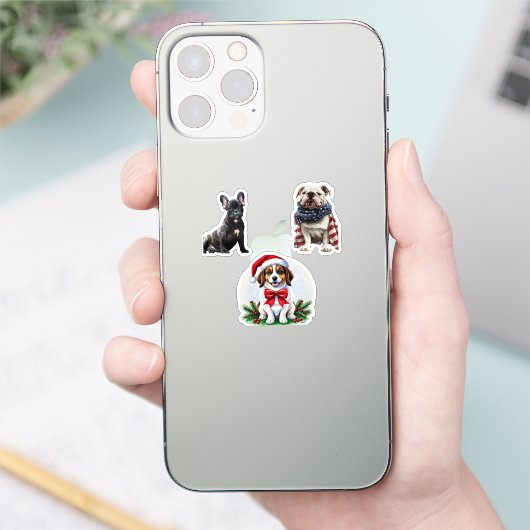 独自の3つのフォトコラージュを作成カスタム シール (スマートフォン)