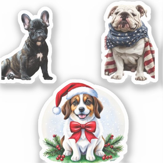 独自の3つのフォトコラージュを作成カスタム シール (正面)