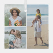 独自の3つのフォトコラージュを作成 ガラスオーナメント (正面)