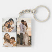 独自の3つのフォトコラージュを作成 キーホルダー (裏面)