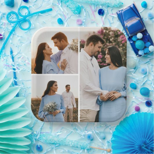 独自の3つのフォトコラージュを作成 ペーパープレート (パーティー)