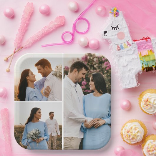 独自の3つのフォトコラージュを作成 ペーパープレート (パーティー)