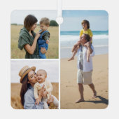 独自の3つのフォトコラージュを作成 メタルオーナメント (裏面)