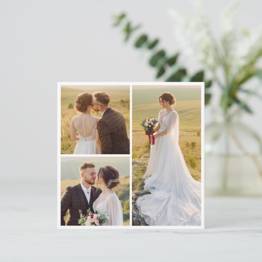 独自の3つのフォトコラージュを作成 招待状 (スタンド正面)