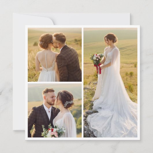 独自の3つのフォトコラージュを作成 招待状 (正面)