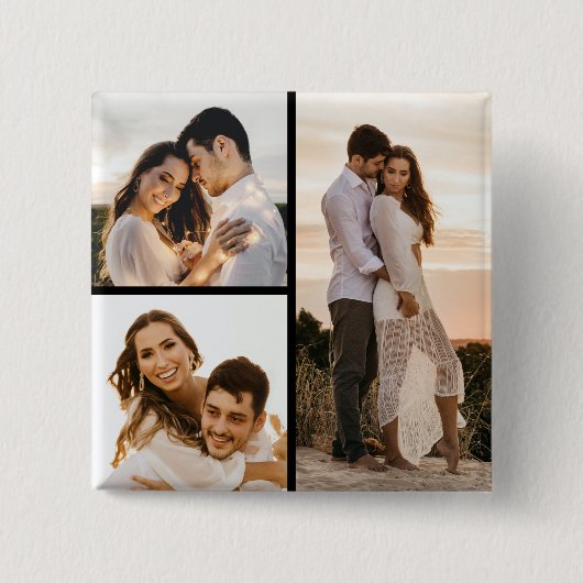 独自の3つのフォトコラージュを作成 缶バッジ (正面)