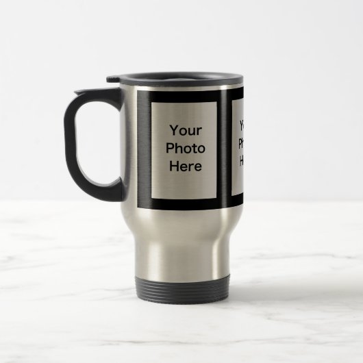 独自の3枚の写真のアップロードタンブラー トラベルマグ (左)