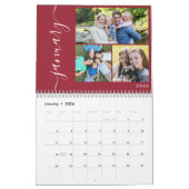 独自の3枚の写真をミニマル作成するコラージスクリプト カレンダー (1月 2026)