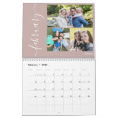 独自の3枚の写真をミニマル作成するコラージスクリプト カレンダー (2月 2026)