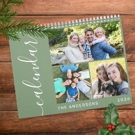 独自の3枚の写真をミニマル作成するコラージスクリプト カレンダー