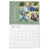 独自の3枚の写真をミニマル作成するコラージスクリプト カレンダー (2月 2027)