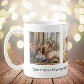 独自の3枚の写真を作成するカスタム引用文 コーヒーマグカップ