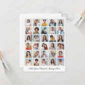 独自の30枚のフォトコラージュを作成する挨拶を追加する カード (正面/裏面インサイチュ)