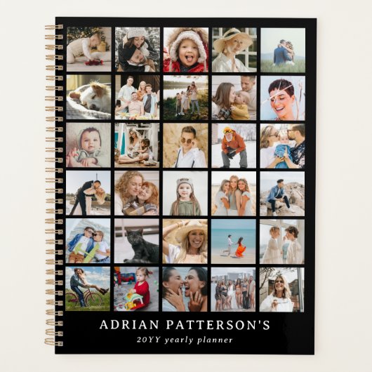 独自の30枚のフォトコラージュを作成する（年間） プランナー手帳 (正面)