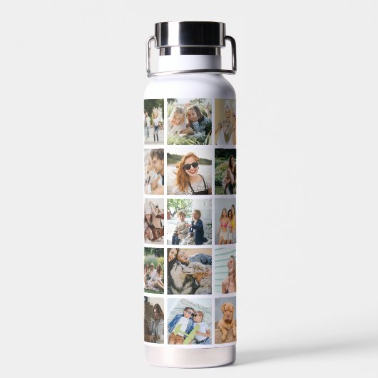 独自の30 xフォトコラージュ正方形グリッドの作成 ウォーターボトル (背面)