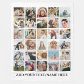 独自の30 xフォトコラージュKeepsakeを作成 フリースブランケット (正面)