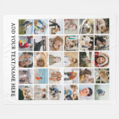 独自の30 xフォトコラージュKeepsakeを作成 フリースブランケット (正面(横))