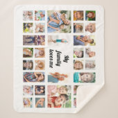 独自の32家族のフォトコラージホワイトを作成 シェルパブランケット (正面)