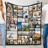 独自の36フォトカスタムコラージュを作成 フリースブランケット