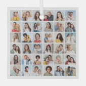 独自の36フォトコラージュを作成 ガラスオーナメント (正面)