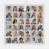 独自の36フォトコラージュを作成 ガラスオーナメント (裏面)