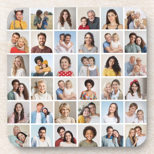 独自の36フォトコラージュを作成 コースター (正面)
