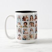 独自の36フォトコラージュを作成 ツートーンマグカップ (左)