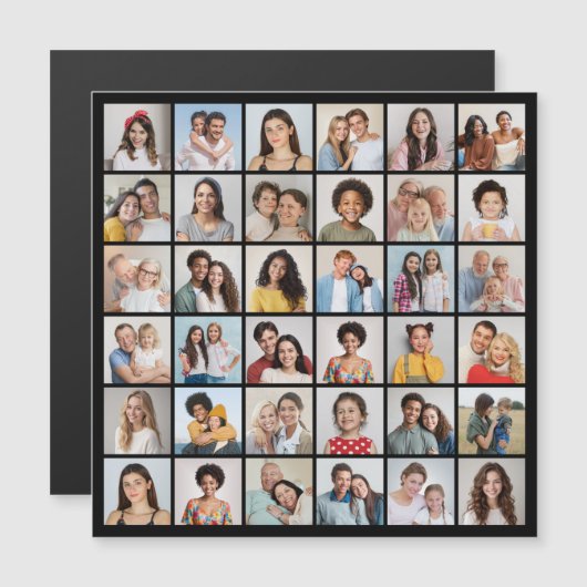 独自の36フォトコラージュ磁気カードを作成 (正面/裏面)