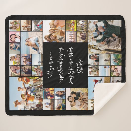 独自の36フォトパーソナライズされたコラージュを作成 シェルパブランケット (正面(横))