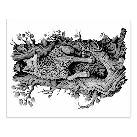 独自の3Dボイズ彫りフェイクウッドウルフを作成 ラバースタンプ (インプリント)