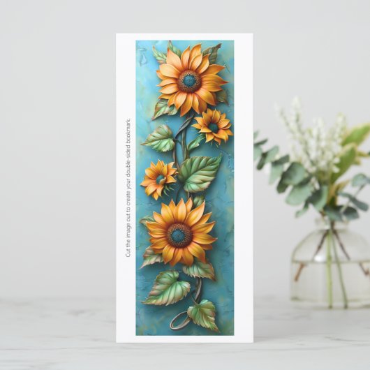 独自の3Dメタリックサンフラワーブックマークを作成 (スタンド正面)