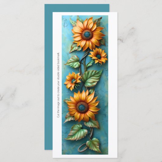 独自の3Dメタリックサンフラワーブックマークを作成 (正面/裏面)